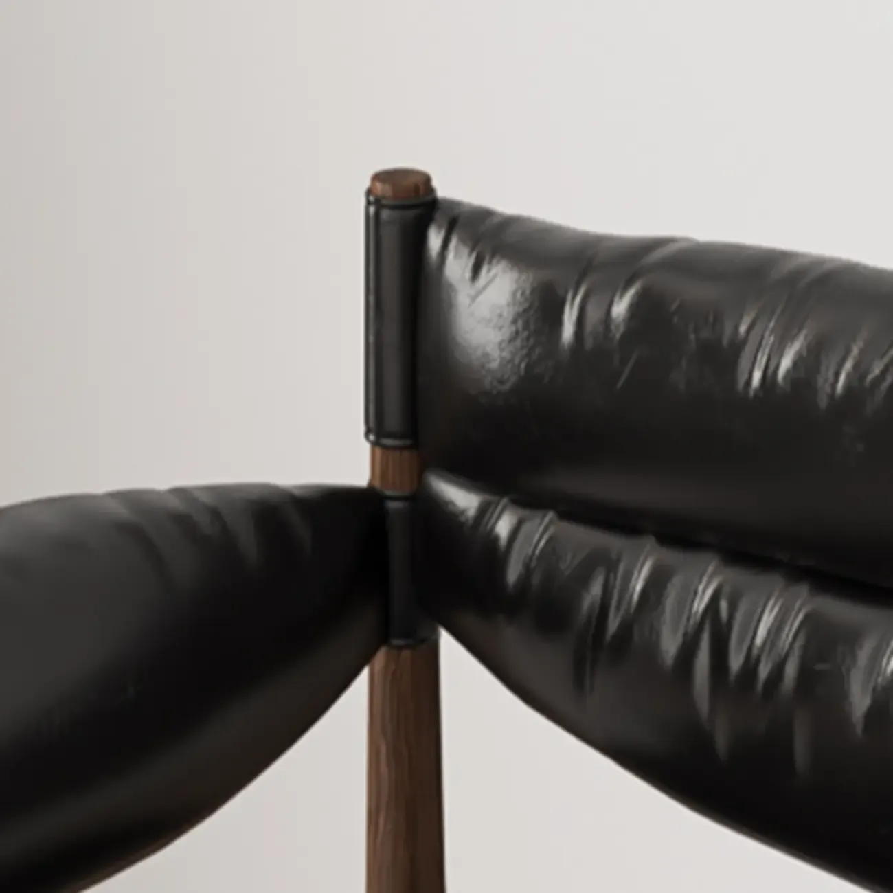 Modern Oiled Leather Mid-Back Accent Chair with Arms Image - 10