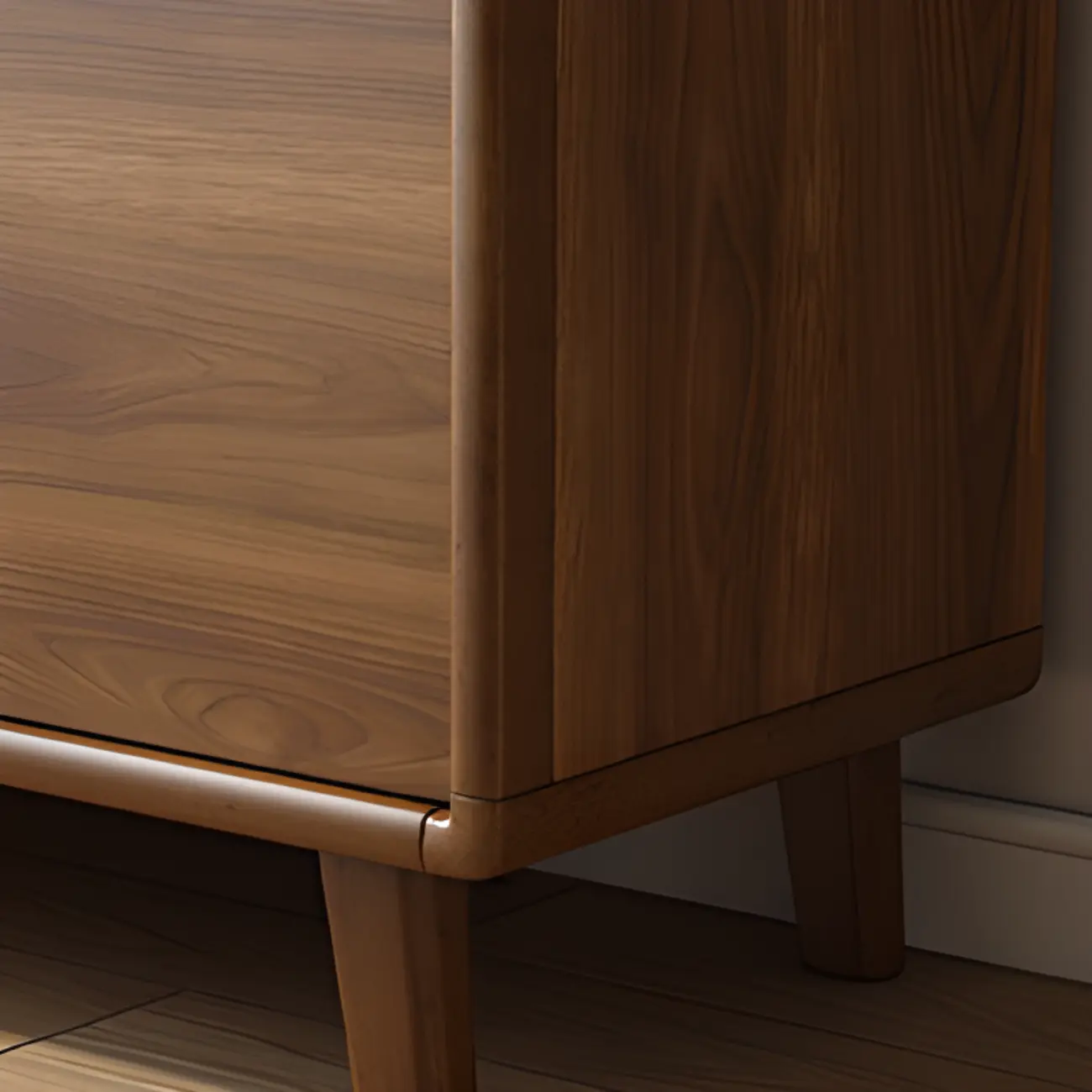 Brown Wooden 3-Drawer Sliding Door Buffet Cabinet Image - 12 | homeyfad