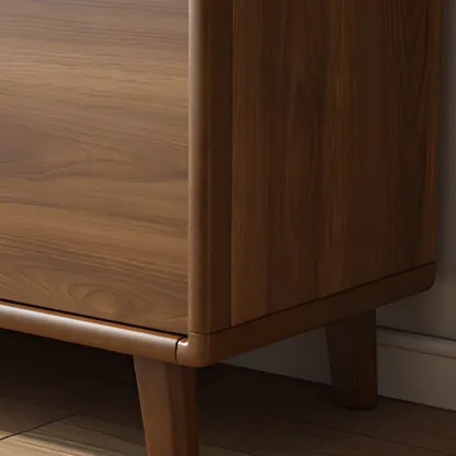 Brown Wooden 3-Drawer Sliding Door Buffet Cabinet Image - 12