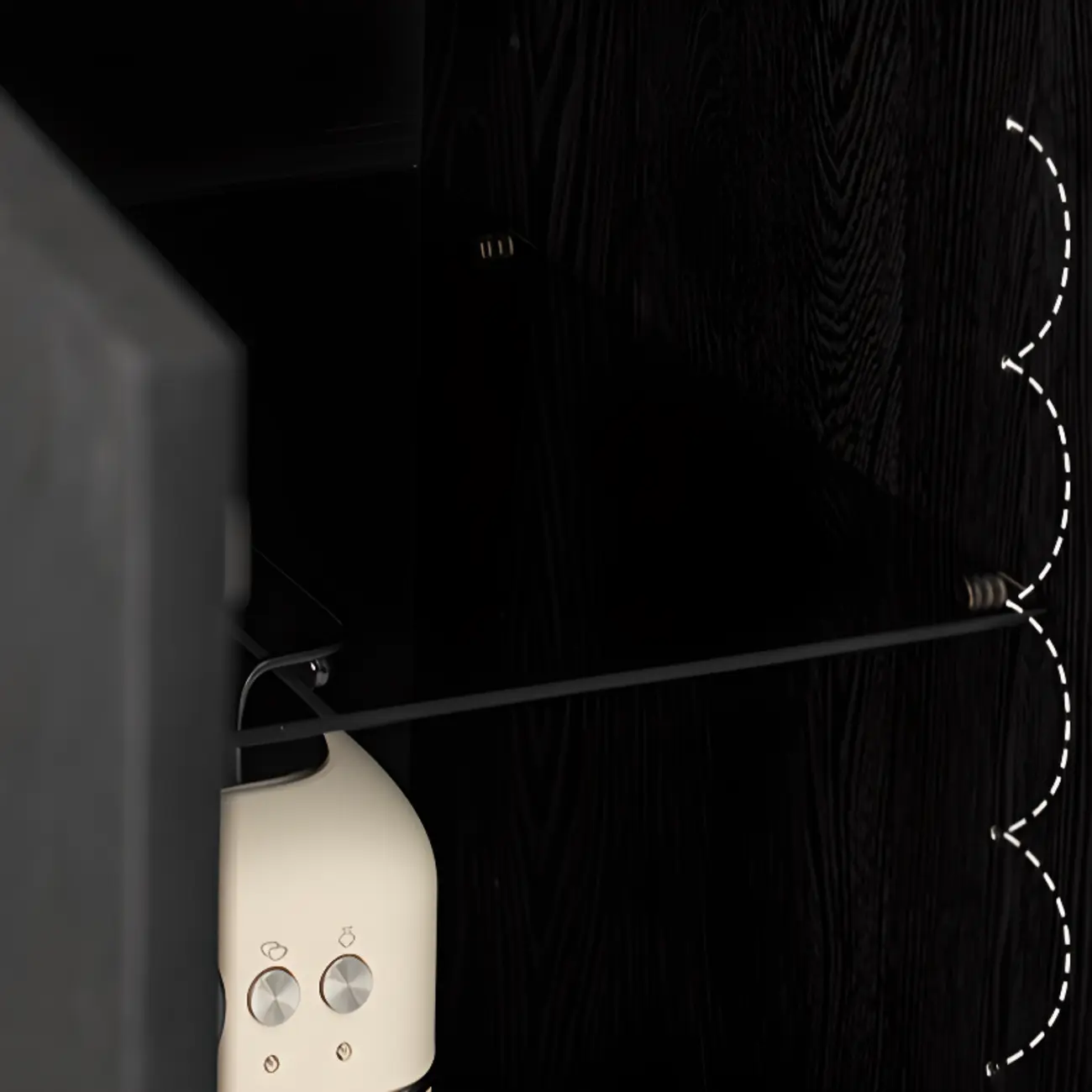 Lighting Black Wooden 4-Drawer Storage Buffet Cabinet Image - 7 | homeyfad