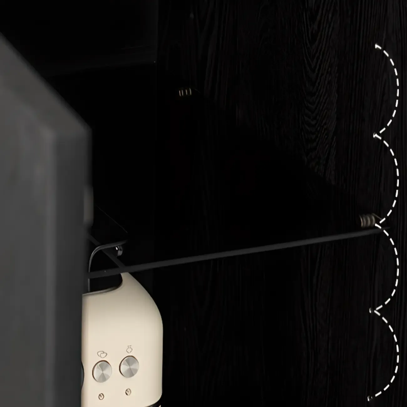 Lighting Black Wooden 4-Drawer Storage Buffet Cabinet Image - 7