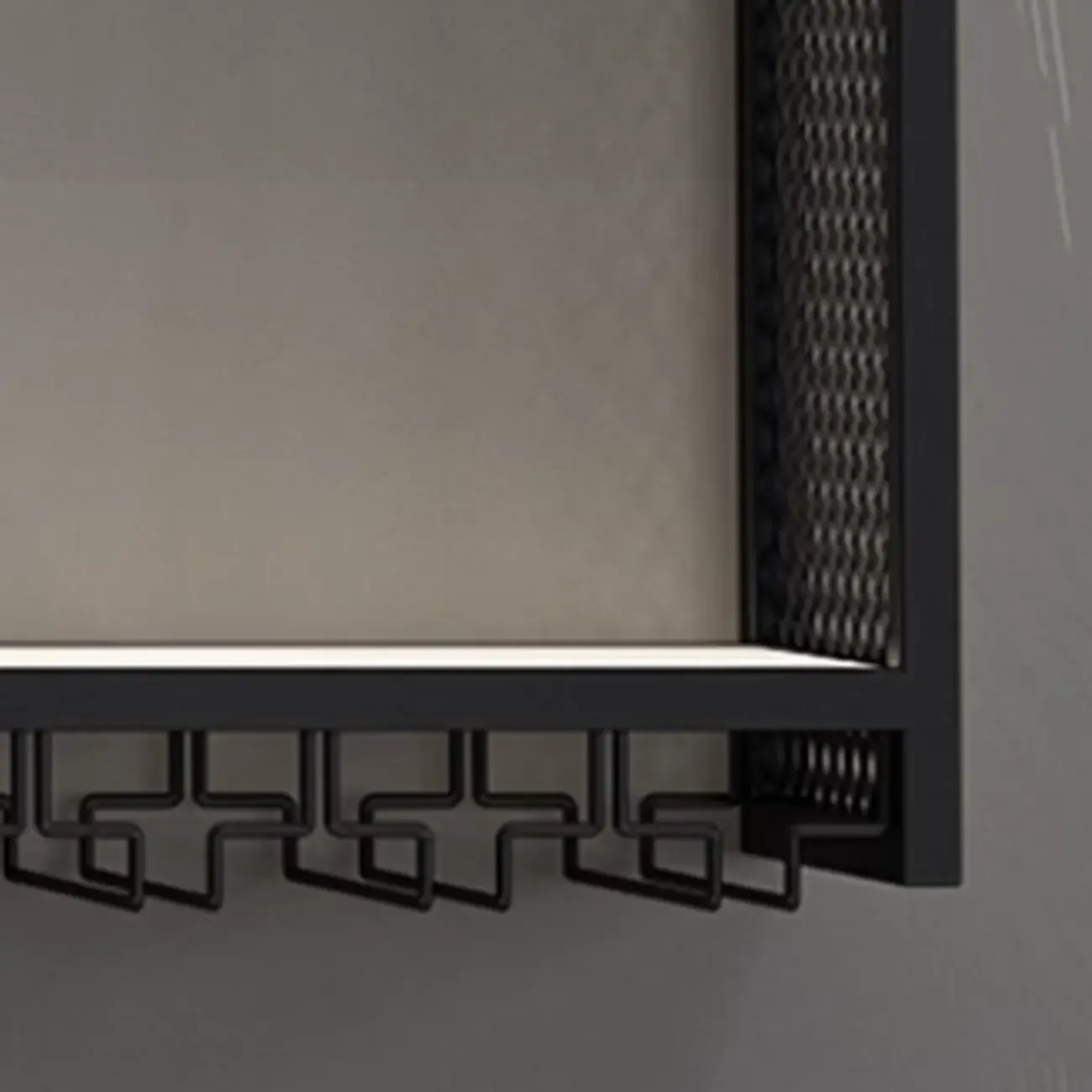 Ink Modish Iron Wine Bottle and Wine Glass Holder with Bar Glass Holder Shelf, Stemware Rack, Open Wine Rack, and Lighted Feature Image - 8