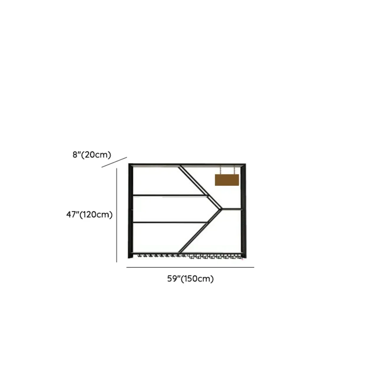 Ink Modish Iron Wine Bottle and Wine Glass Holder with Bar Glass Holder Shelf, Stemware Rack, Open Wine Rack, and Lighted Feature Image - 11