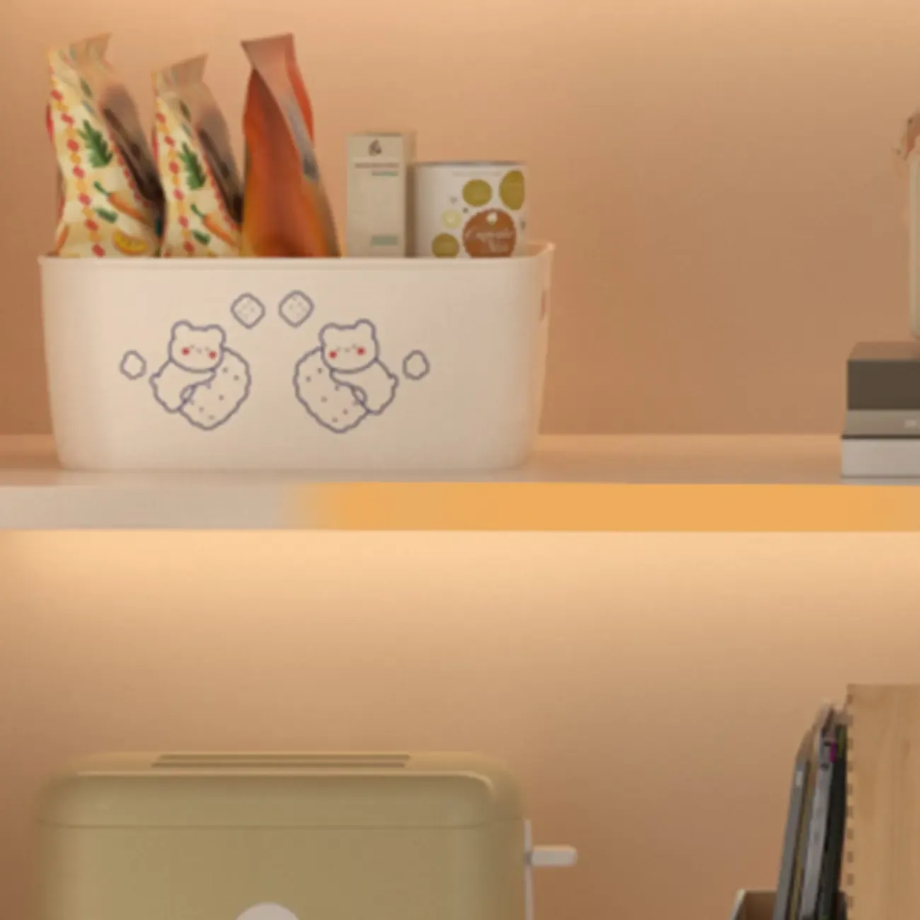 Vertical Timber Shelf Organizer with 5 Shelves and Transparent Glass Door Closed Back Image - 5