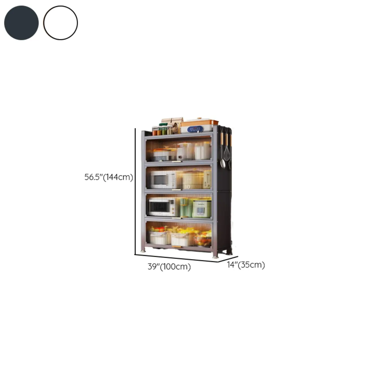 Narrow Steel Multi-Shelf Lift-Up Door Buffet Cabinet #size | homeyfad