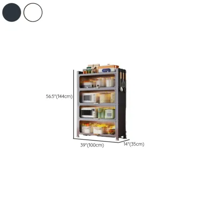 Narrow Steel Multi-Shelf Lift-Up Door Buffet Cabinet #size