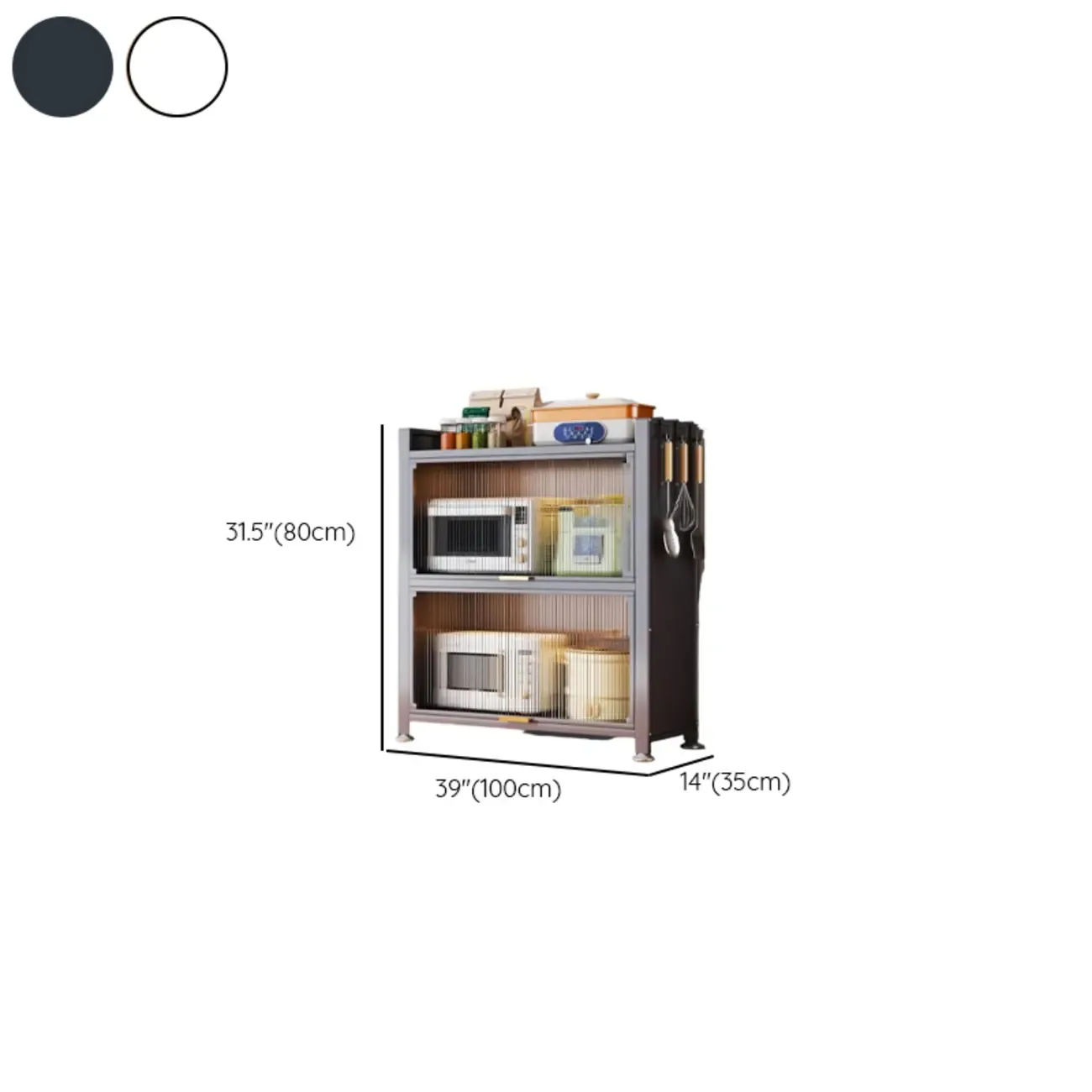 Narrow Steel Multi-Shelf Lift-Up Door Buffet Cabinet Image - 16