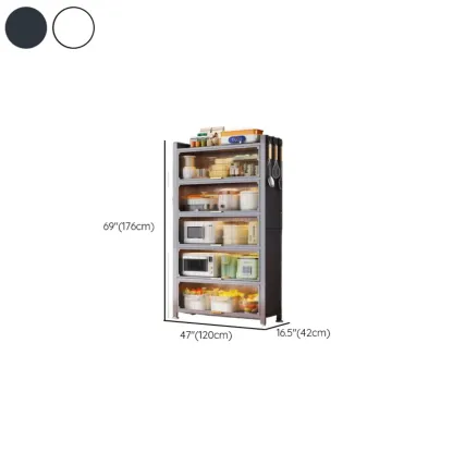 Narrow Steel Multi-Shelf Lift-Up Door Buffet Cabinet Image - 19