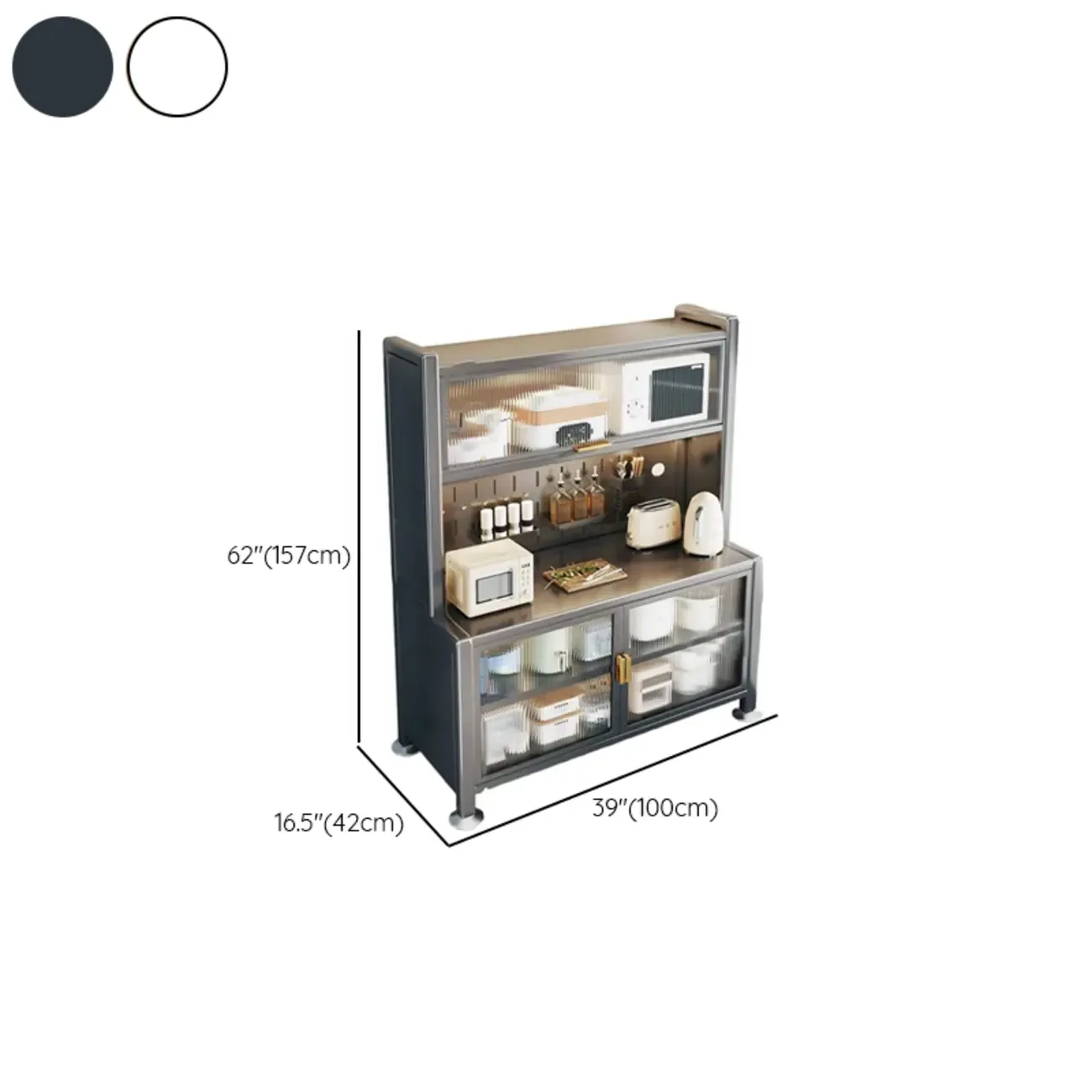 Simple Metal Pegboard Organization Sideboard with Glass Door #size