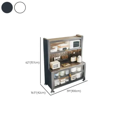 Simple Metal Pegboard Organization Sideboard with Glass Door #size