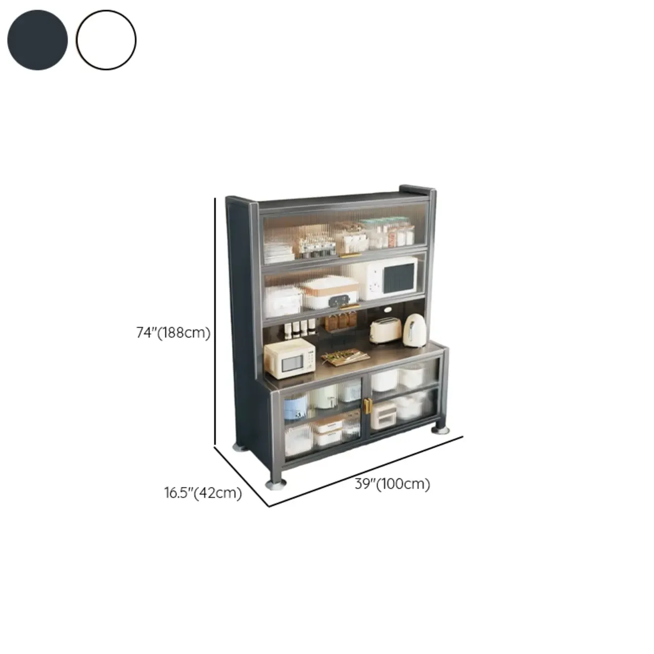 Simple Metal Pegboard Organization Sideboard with Glass Door Image - 16