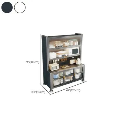 Simple Metal Pegboard Organization Sideboard with Glass Door Image - 17