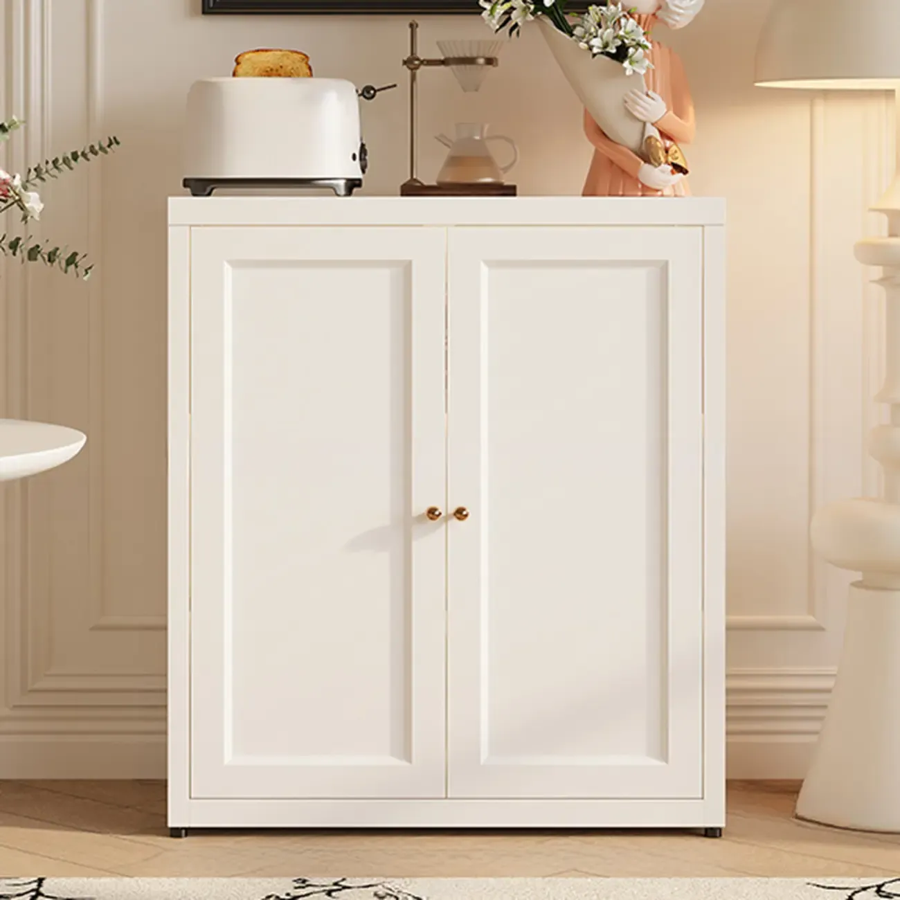 Simple Contemporary Metal 3-Shelf Buffet Cabinet | HomeyFad