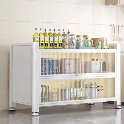 Simple Modern Metal Multi-Cabinet Lift-Up Door Sideboard