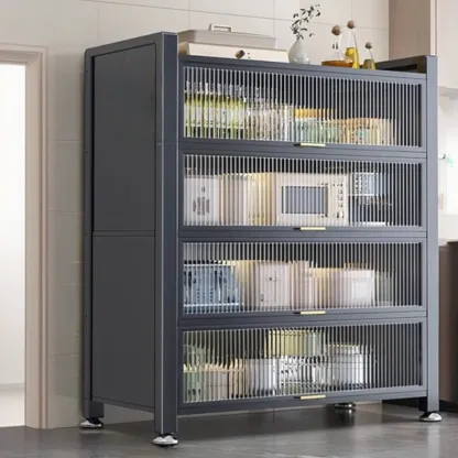 Simple Modern Metal Multi-Cabinet Lift-Up Door Sideboard Image - 19