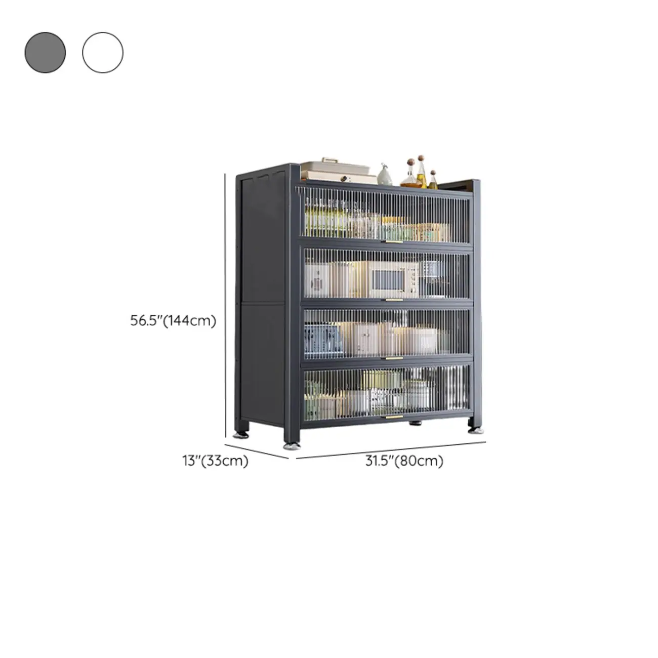 Simple Modern Metal Multi-Cabinet Lift-Up Door Sideboard Image - 23 | homeyfad