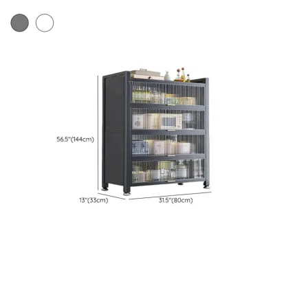 Simple Modern Metal Multi-Cabinet Lift-Up Door Sideboard Image - 23