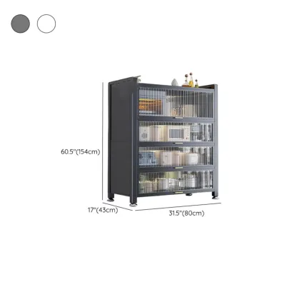 Simple Modern Metal Multi-Cabinet Lift-Up Door Sideboard Image - 24