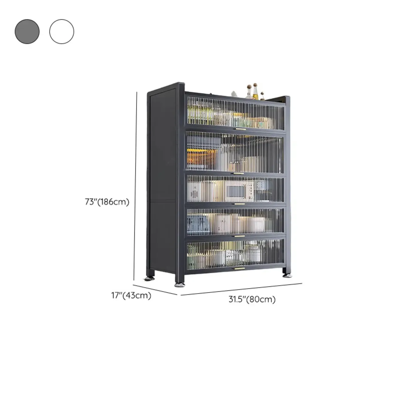Simple Modern Metal Multi-Cabinet Lift-Up Door Sideboard Image - 25