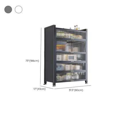 Simple Modern Metal Multi-Cabinet Lift-Up Door Sideboard Image - 25