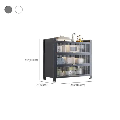 Simple Modern Metal Multi-Cabinet Lift-Up Door Sideboard Image - 27