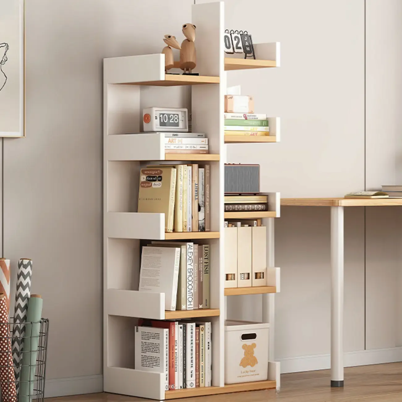 Shelf Organizer with 9 Shelves/11-Shelf in Lumber, Vertical with Artificial Board Open Back Image - 8
