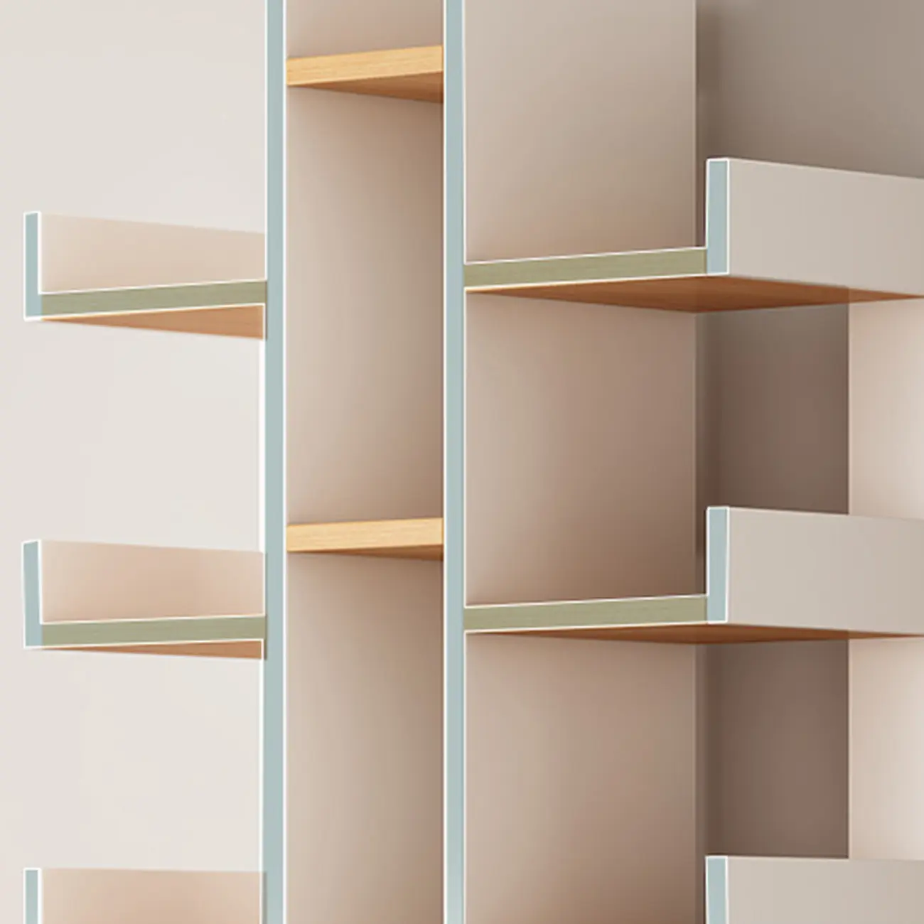 Shelf Organizer with 9 Shelves/11-Shelf in Lumber, Vertical with Artificial Board Open Back Image - 12 | homeyfad