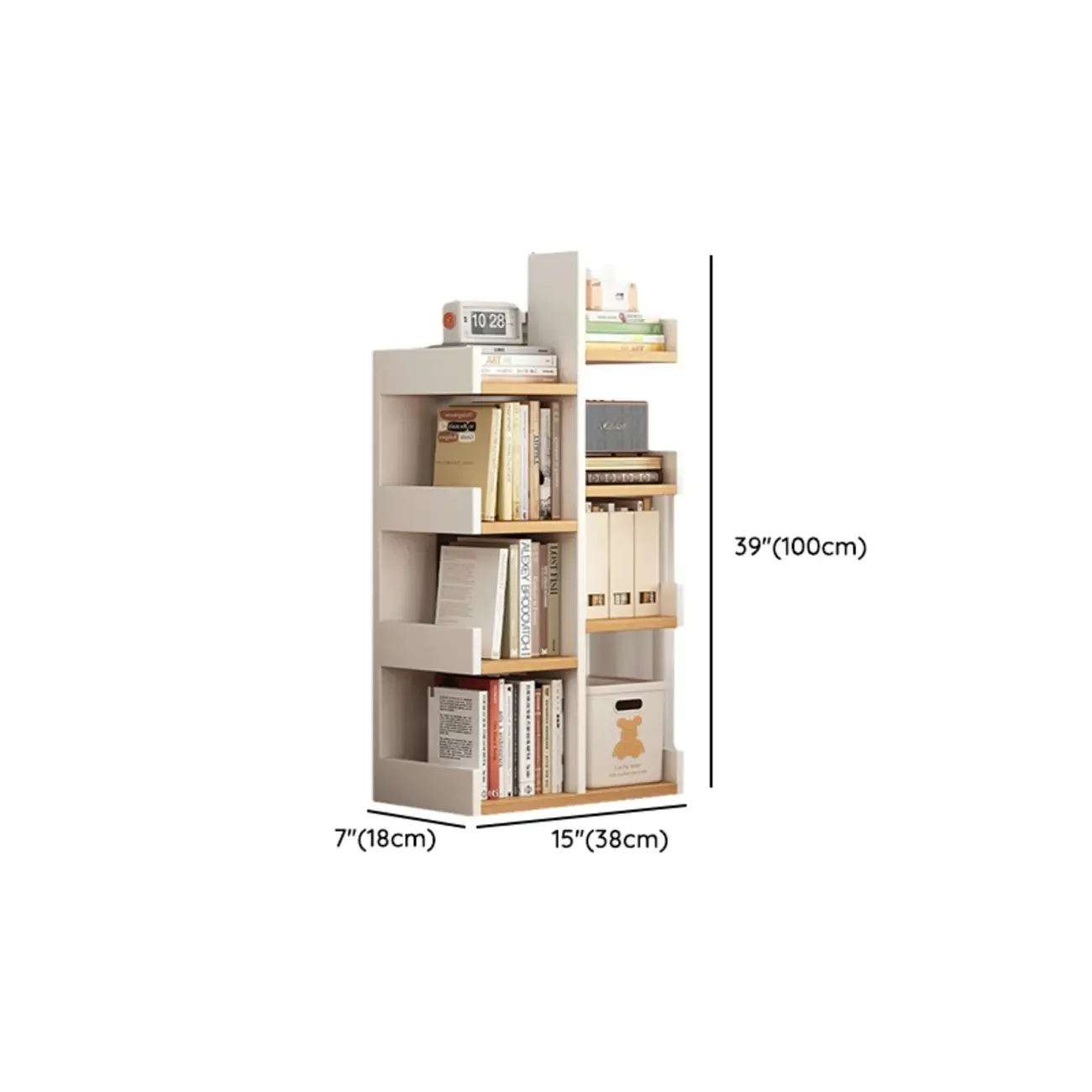 Shelf Organizer with 9 Shelves/11-Shelf in Lumber, Vertical with Artificial Board Open Back #size