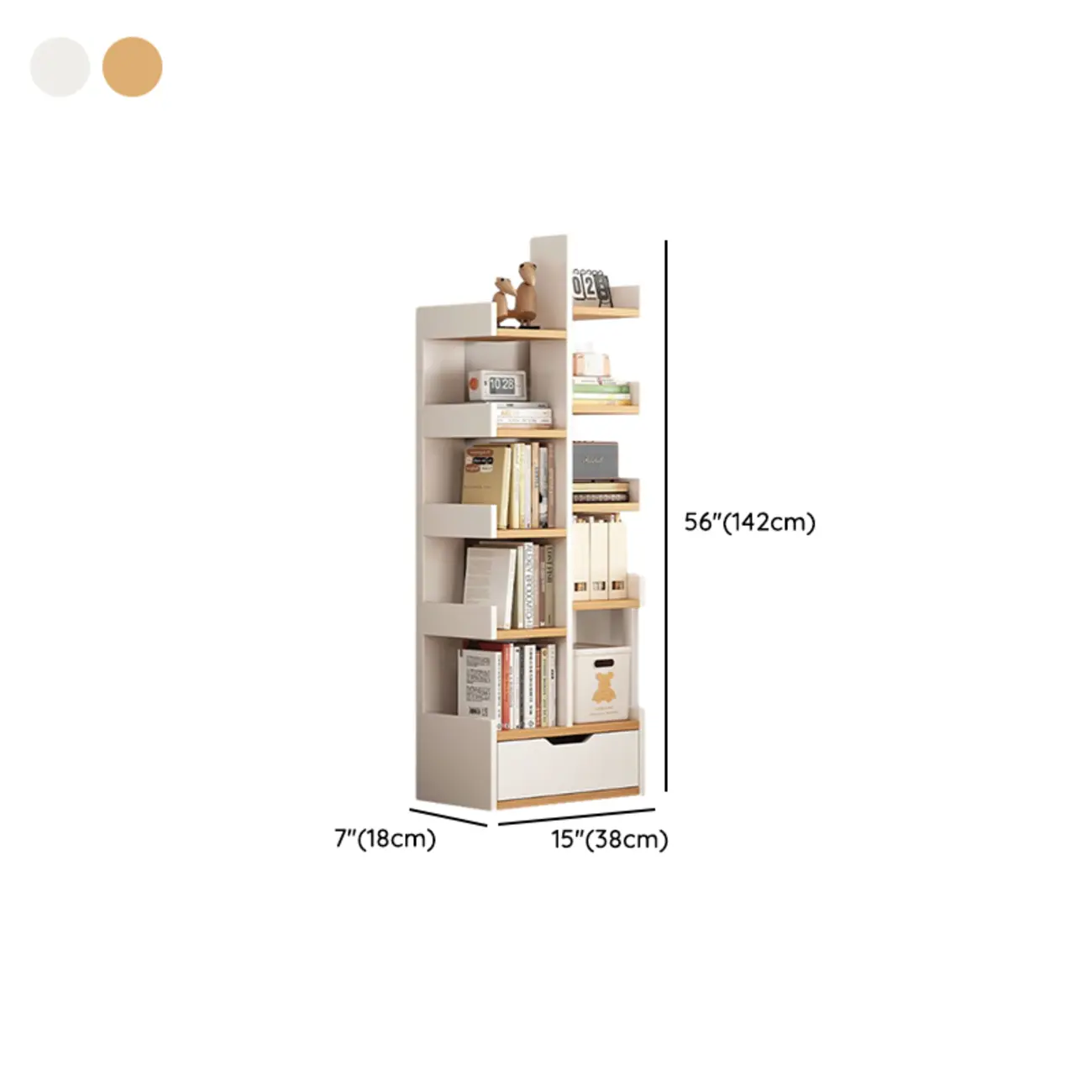 Shelf Organizer with 9 Shelves/11-Shelf in Lumber, Vertical with Artificial Board Open Back Image - 18 | homeyfad