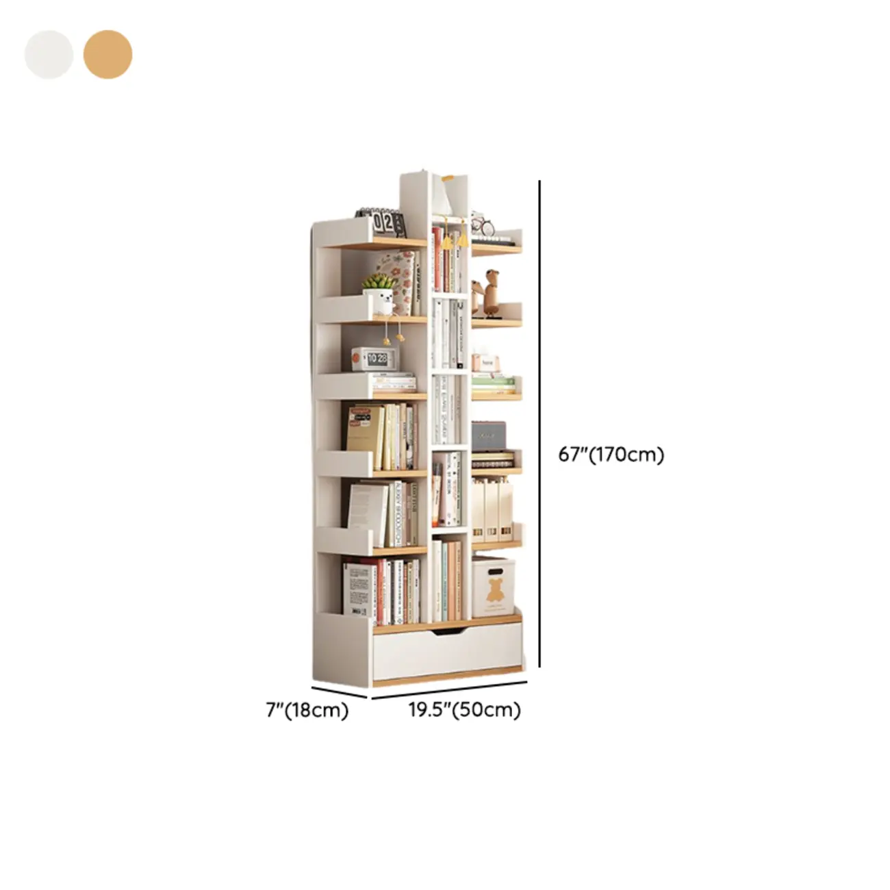 Shelf Organizer with 9 Shelves/11-Shelf in Lumber, Vertical with Artificial Board Open Back Image - 20 | homeyfad