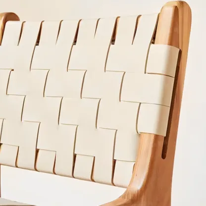 Modern Square Rattan Seat Counter Height Stools with Back Image - 6