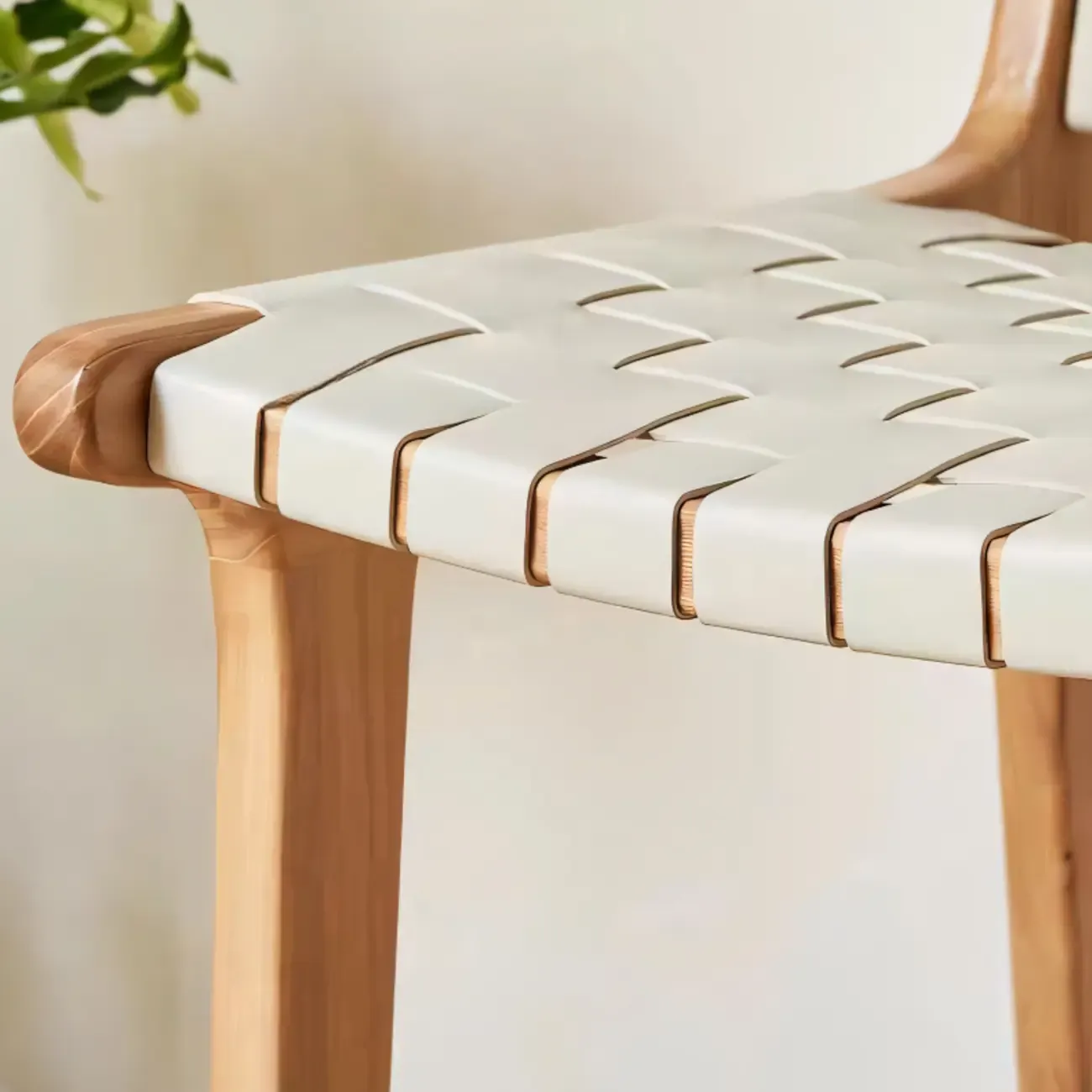 Modern Square Rattan Seat Counter Height Stools with Back Image - 5