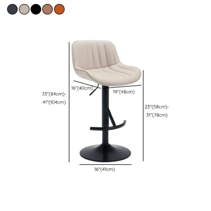 Adjustable Comfortable Leather Modern Bar Stools Image - 13