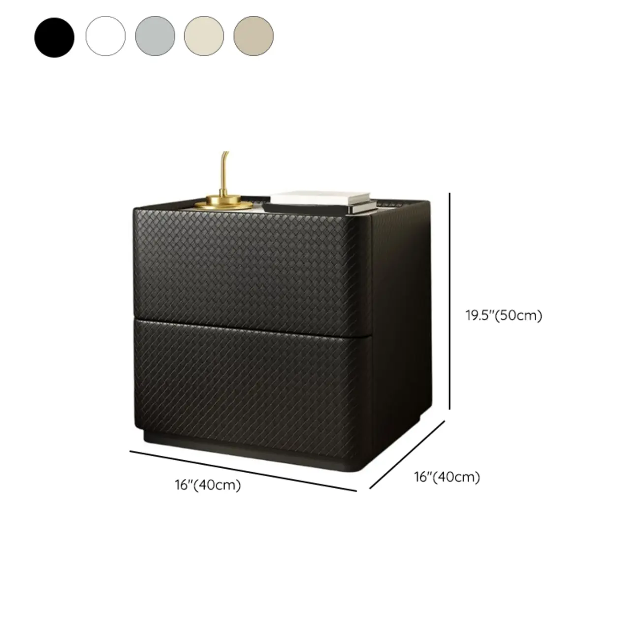 Minimalist Grid Pattern 2 Layer Wooden Nightstand for Bedroom Image - 14 | homeyfad