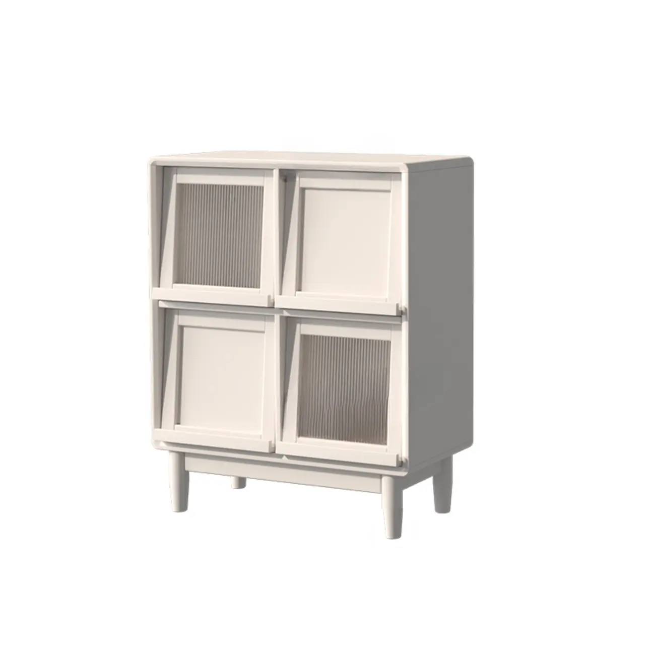 Horizontal Rectangular Wooden Flip-Top Bookcase With Doors Image - 5 | homeyfad