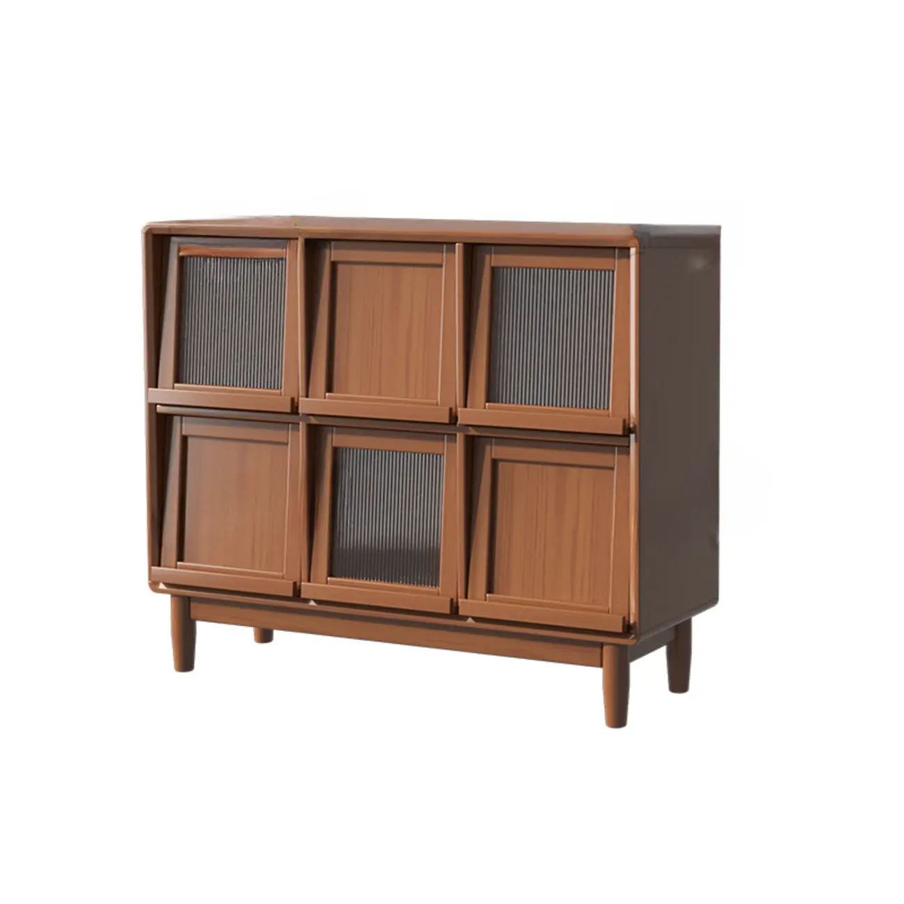 Horizontal Rectangular Wooden Flip-Top Bookcase With Doors Image - 11 | homeyfad