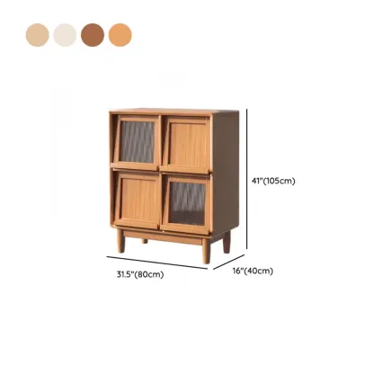 Horizontal Rectangular Wooden Flip-Top Bookcase With Doors #size