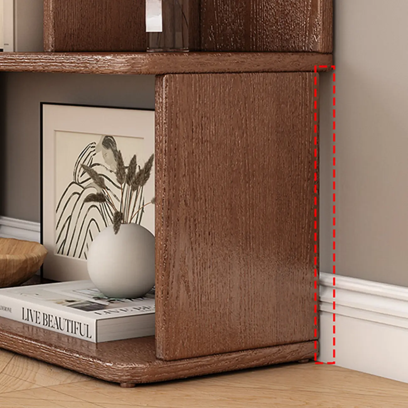 Mid-Century 6-Tier Open Back Wooden Bookshelf Image - 9 | homeyfad