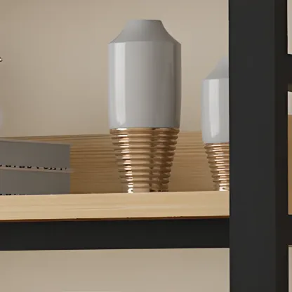 Modish Multi-Layer Open Back Wooden Tall Bookshelves Image - 8