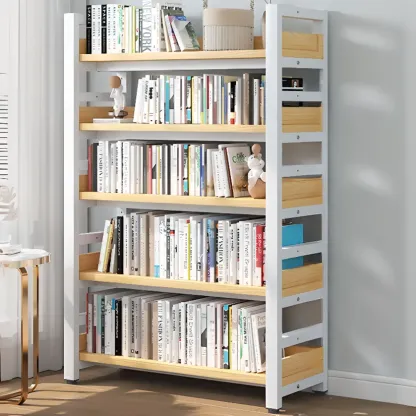 Modish Multi-Layer Open Back Wooden Tall Bookshelves Image - 32