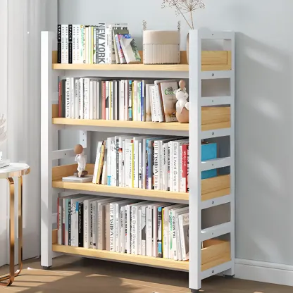 Modish Multi-Layer Open Back Wooden Tall Bookshelves Image - 36