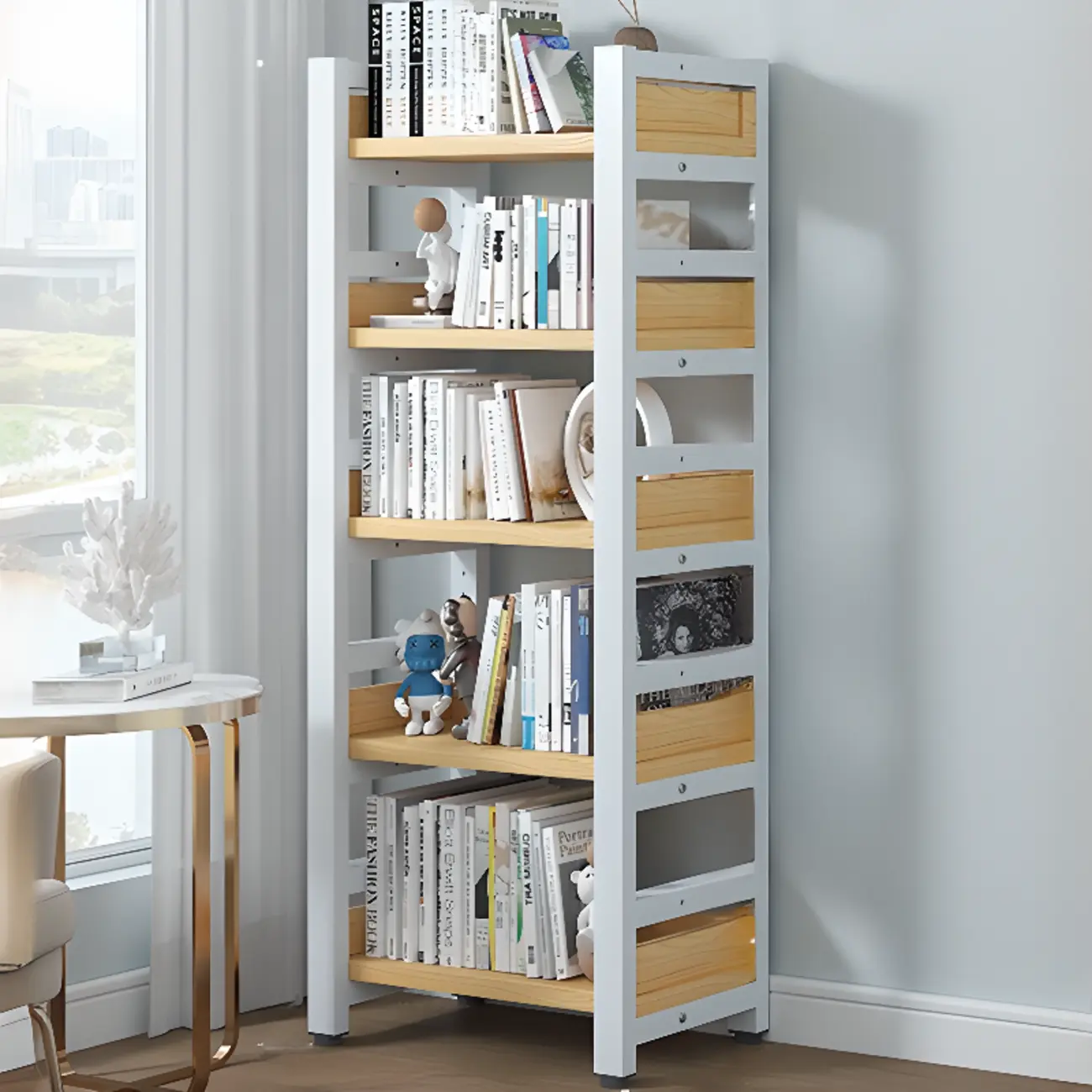 Modish Multi-Layer Open Back Wooden Tall Bookshelves Image - 37 | homeyfad