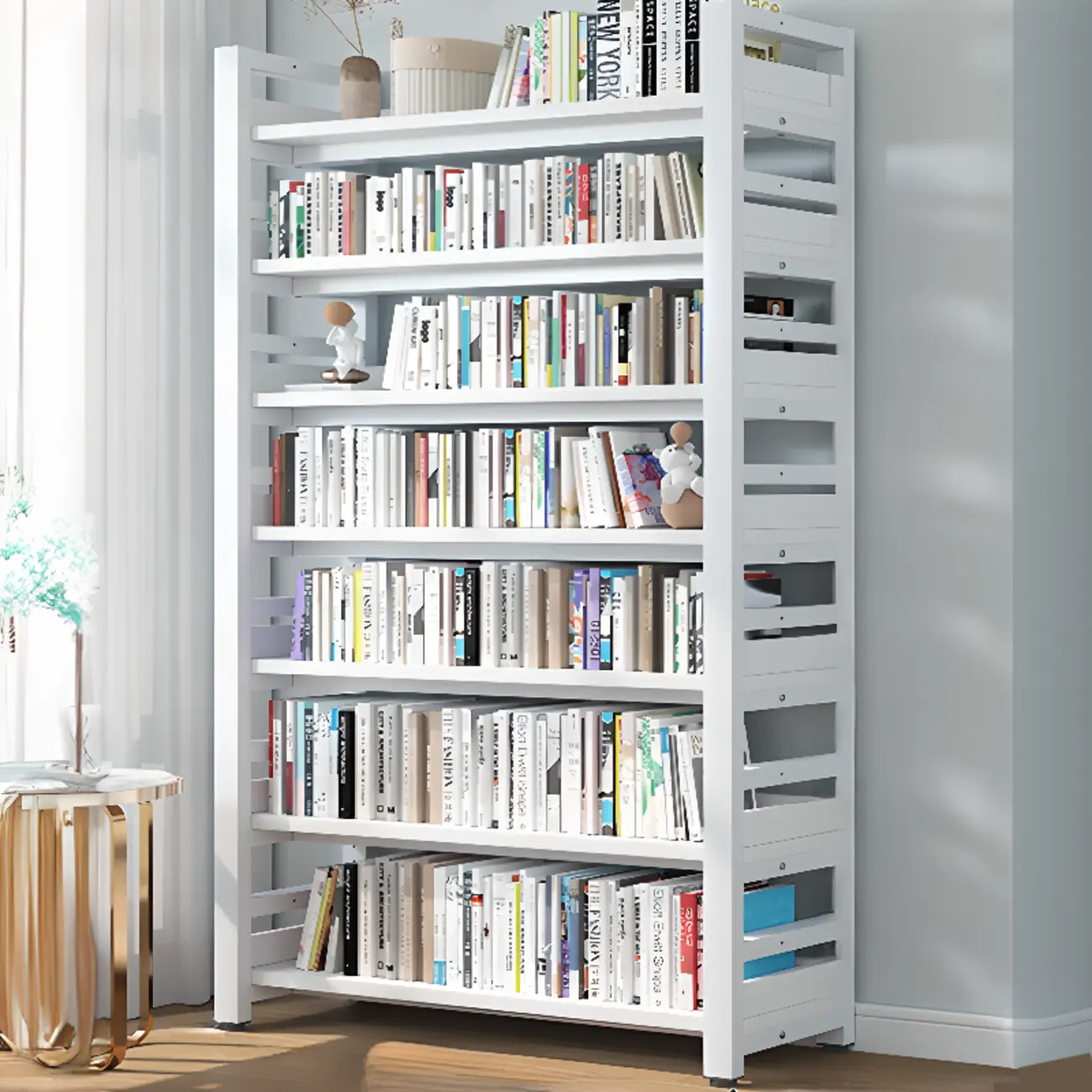 Modish Multi-Layer Open Back Wooden Tall Bookshelves Image - 40 | homeyfad
