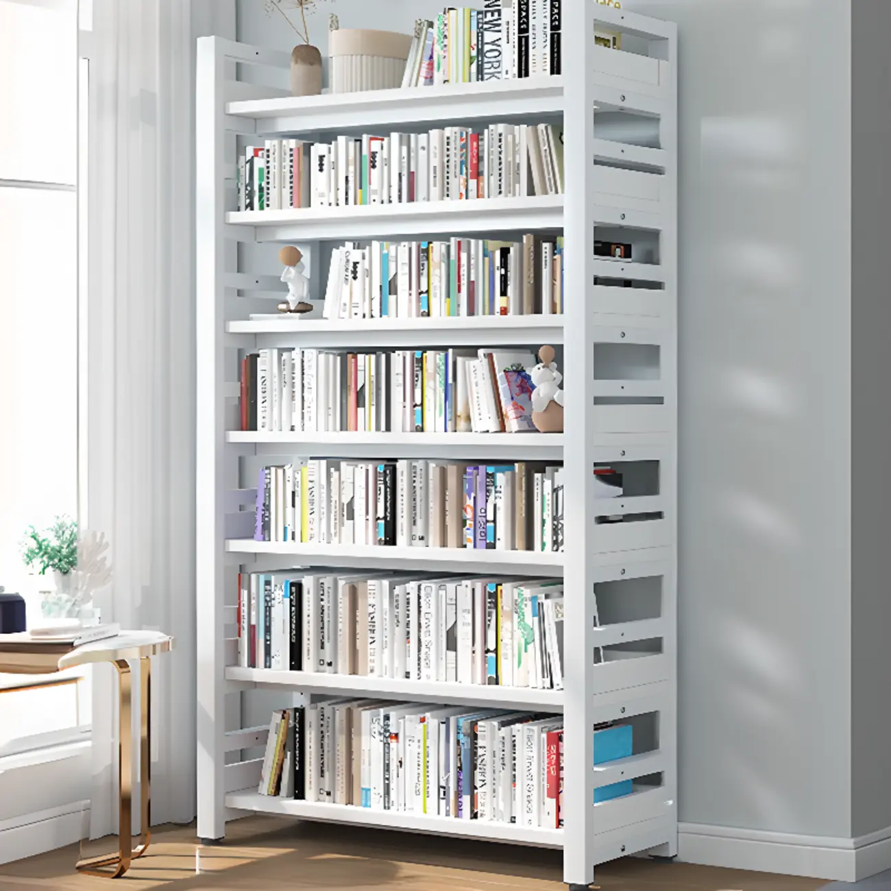 Modish Multi-Layer Open Back Wooden Tall Bookshelves Image - 41 | homeyfad