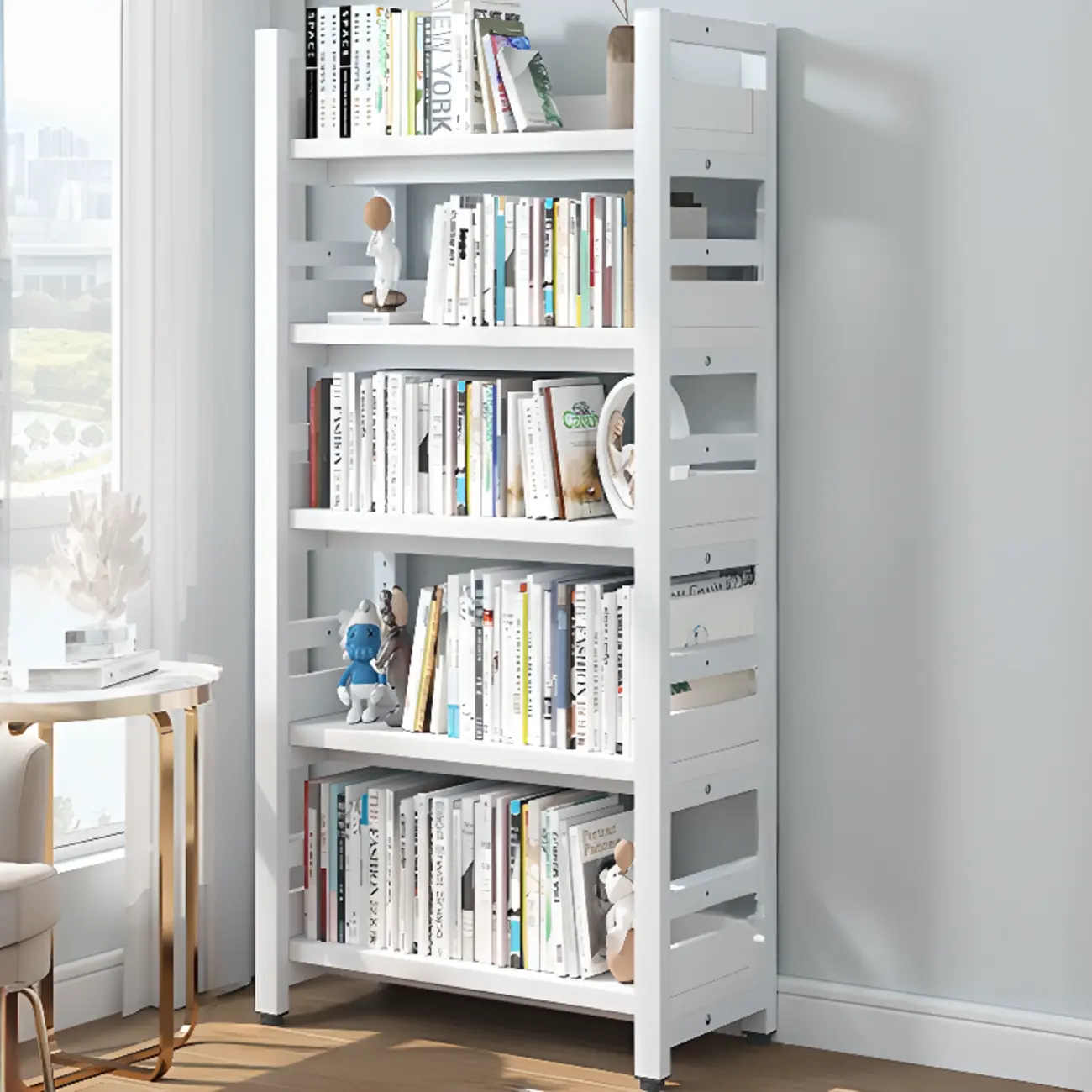 Modish Multi-Layer Open Back Wooden Tall Bookshelves Image - 51 | homeyfad