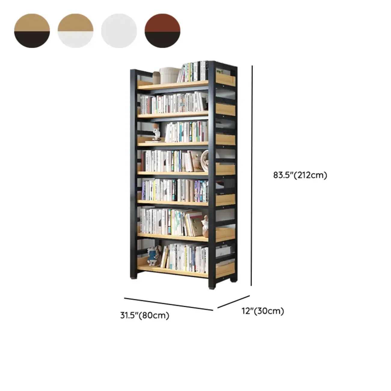 Modish Multi-Layer Open Back Wooden Tall Bookshelves Image - 60