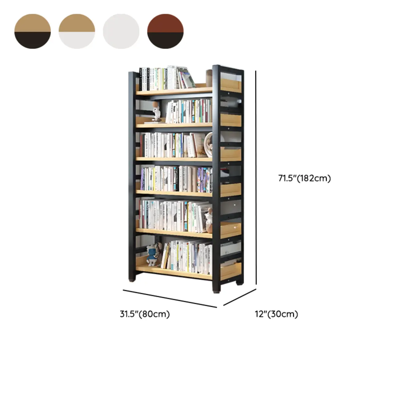 Modish Multi-Layer Open Back Wooden Tall Bookshelves Image - 63 | homeyfad