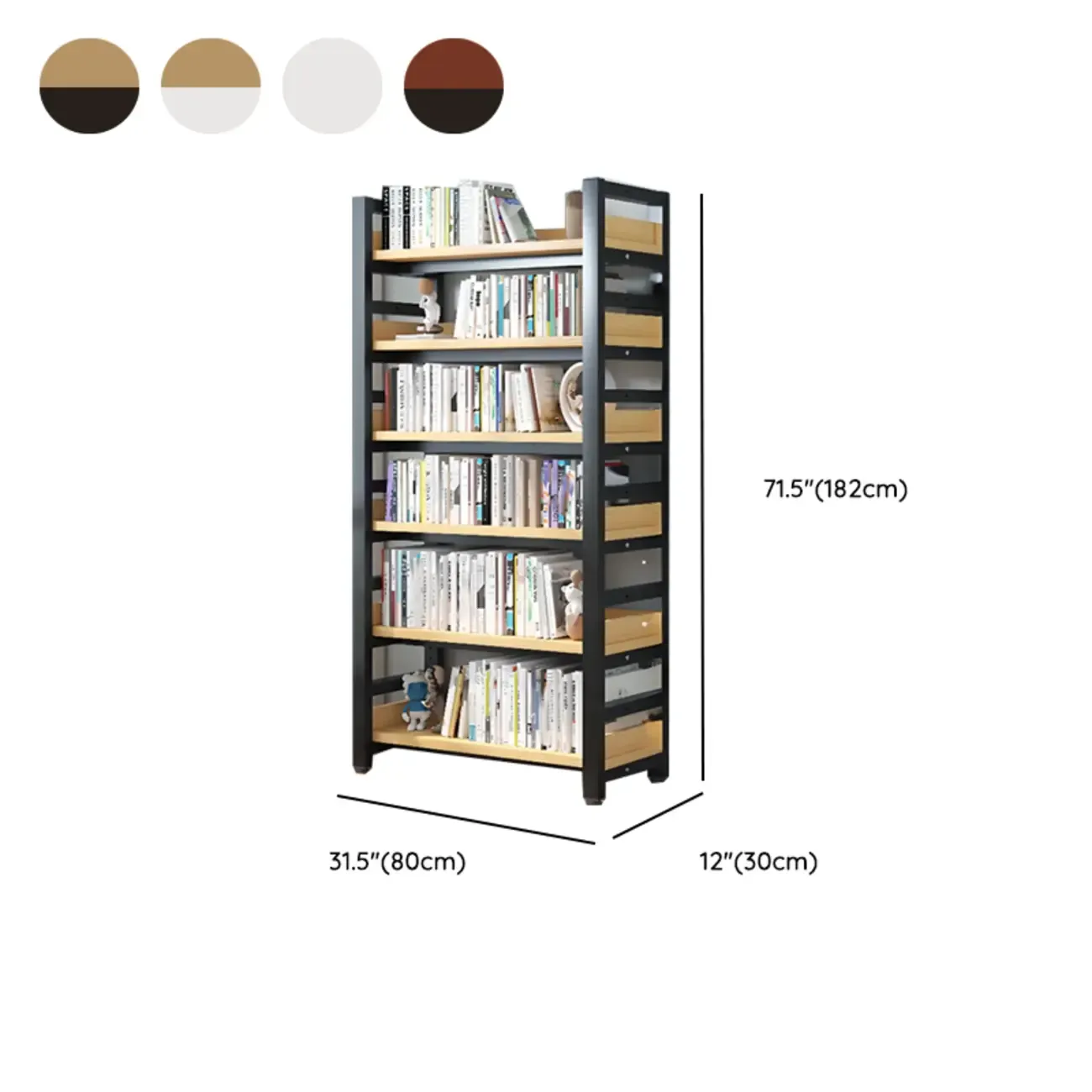 Modish Multi-Layer Open Back Wooden Tall Bookshelves Image - 63