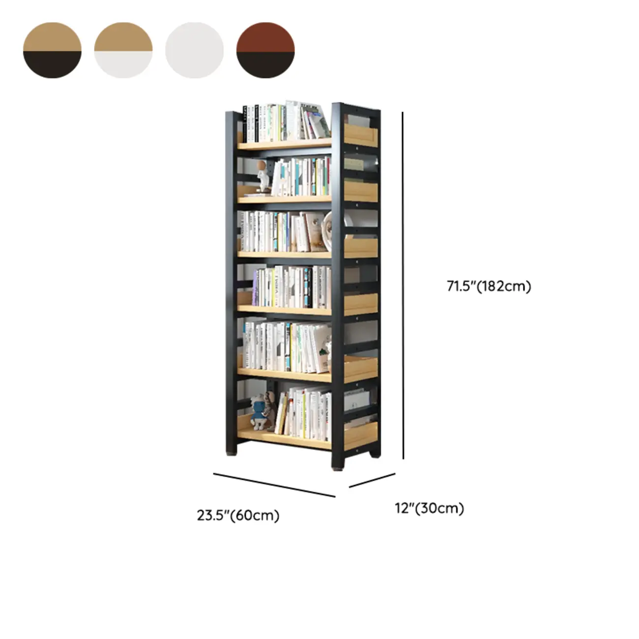 Modish Multi-Layer Open Back Wooden Tall Bookshelves Image - 64 | homeyfad