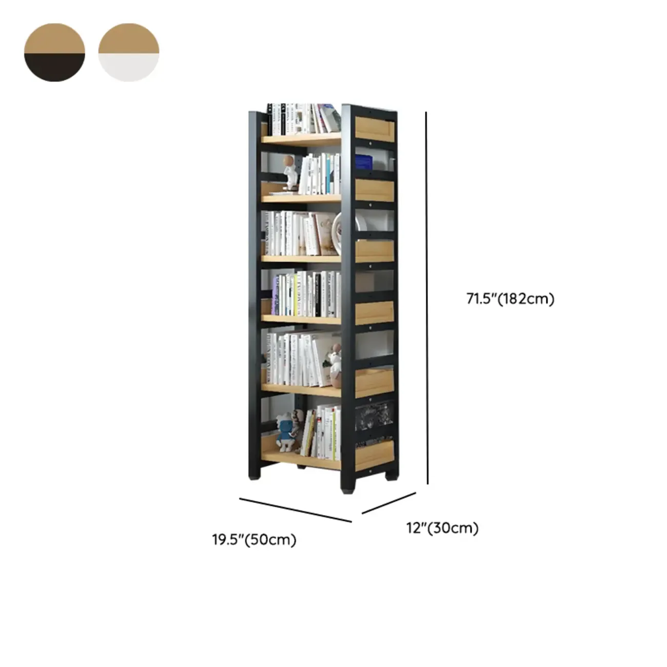 Modish Multi-Layer Open Back Wooden Tall Bookshelves Image - 65